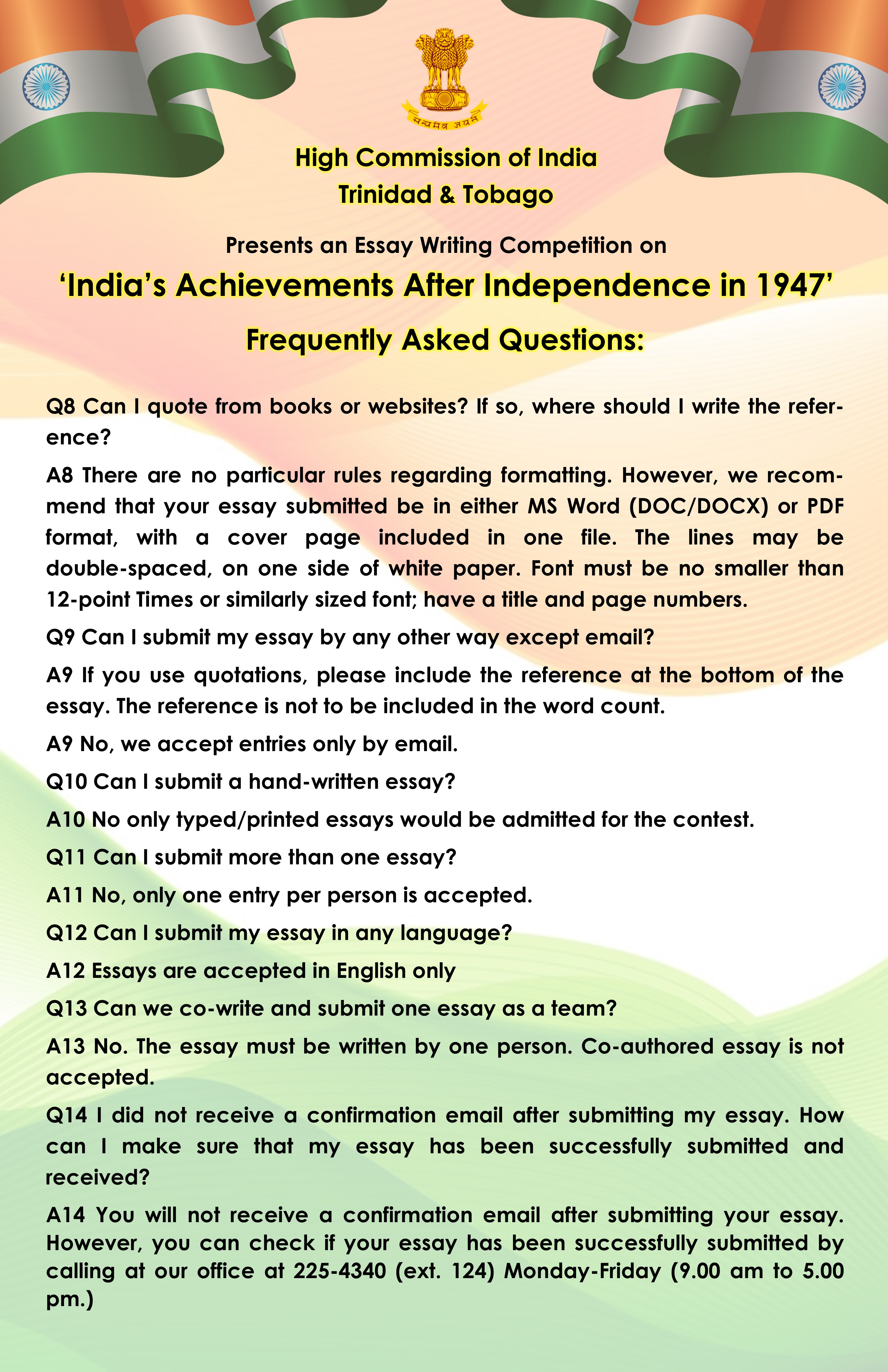report essay independence day
